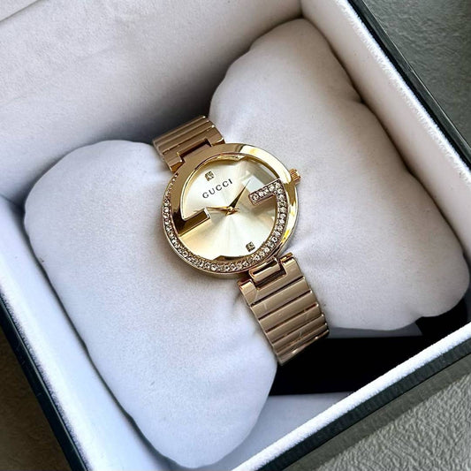 G_U_C_C_I GOL_D-WHITE - Ladies Watch