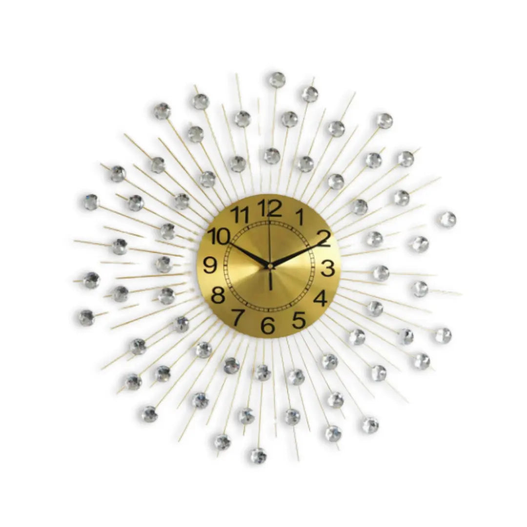 Diamond Wall Clock With Golden Spike