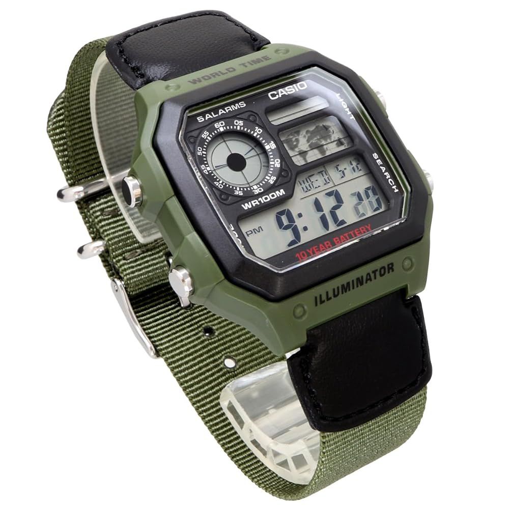 Casio Unisex Analogue Quartz Watch with Strap in AE-1200WHUB-3AVEF, Strap, Strap