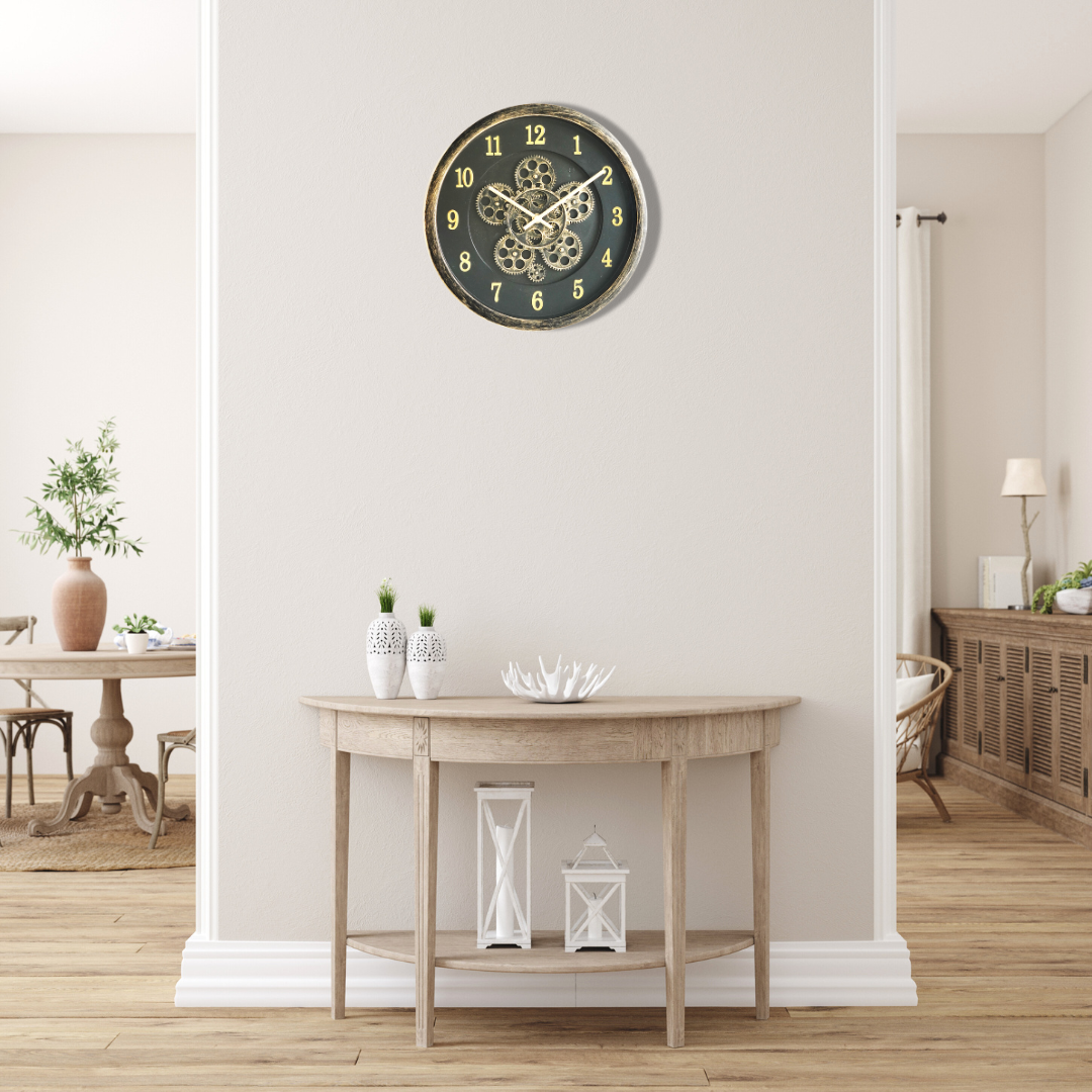 Golden Gear Luxury Wall Clock
