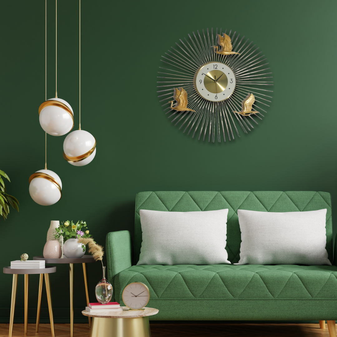 Spiked Golden Wall Clock