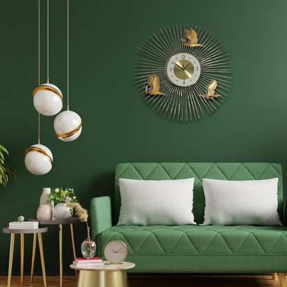 Spiked Golden Wall Clock