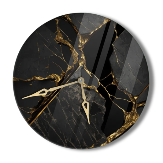 Golden Veil Resin clock