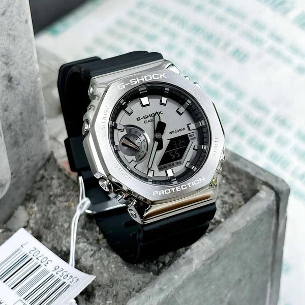 G-SHOCK-2100 SILVER-BLACK Metal Body
