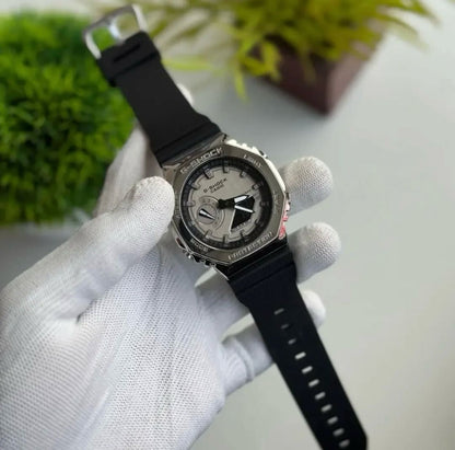 G-SHOCK-2100 SILVER-BLACK Metal Body