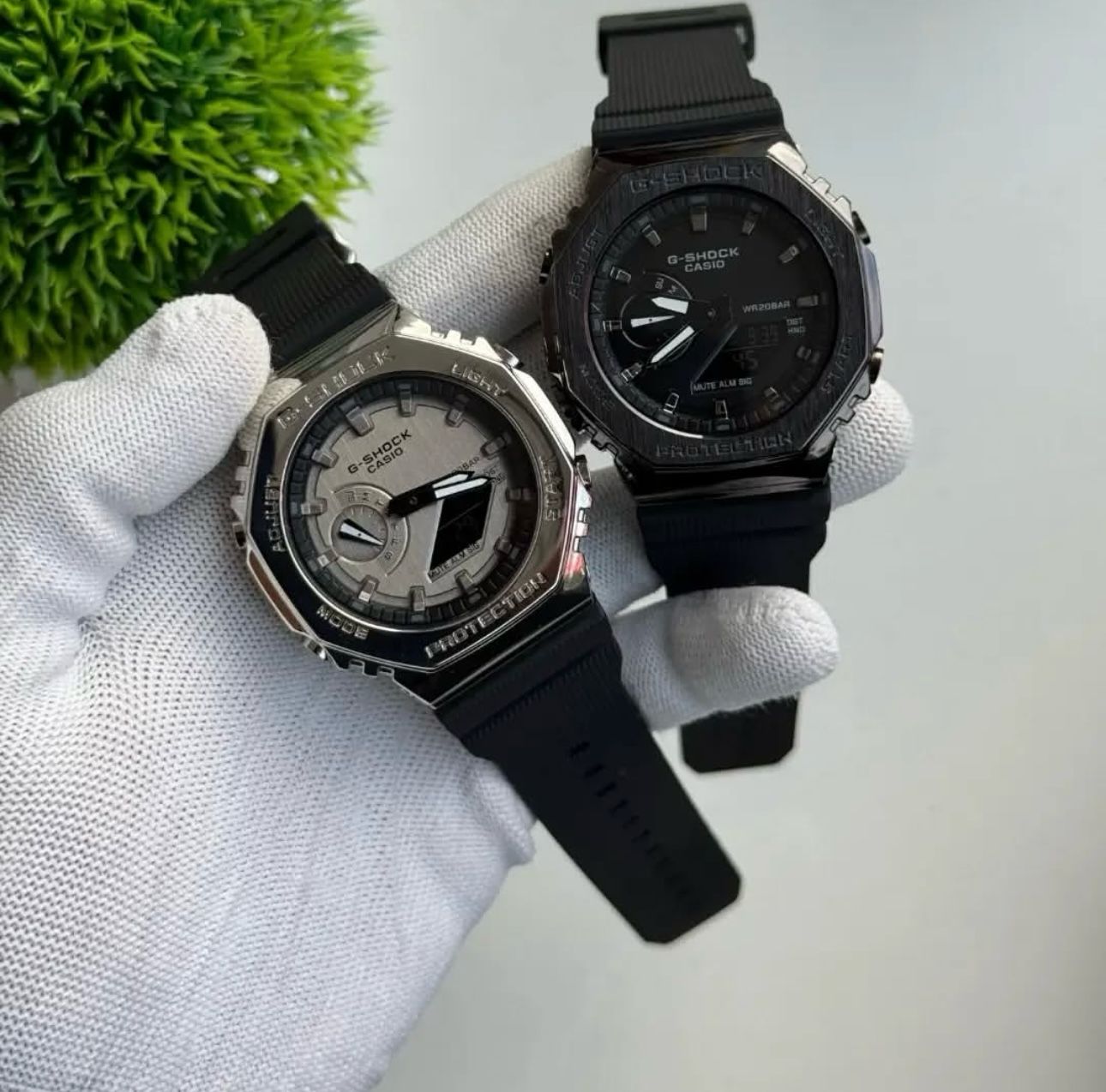 G-SHOCK-2100 SILVER-BLACK Metal Body