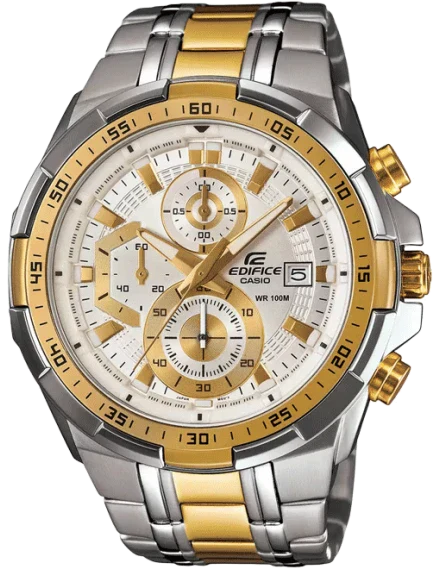Edif*ce EFR-539 (Silver & Golden Dial) - Chronograph Watch | 1:1 Quality